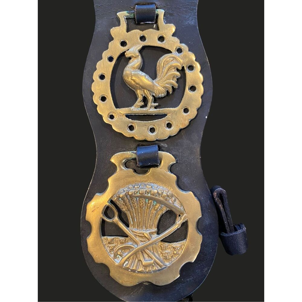 Horse Brass Decorative Tack Bridle 8 Decorative Pieces Antique Vintage - Picture 4 of 15